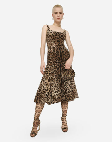 Leopard Print Midi Dress