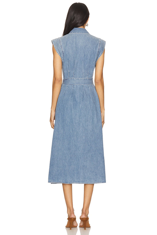Sleeveless Denim Midi Dress