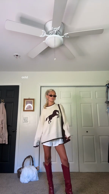 Horse Print Oversized Sweater