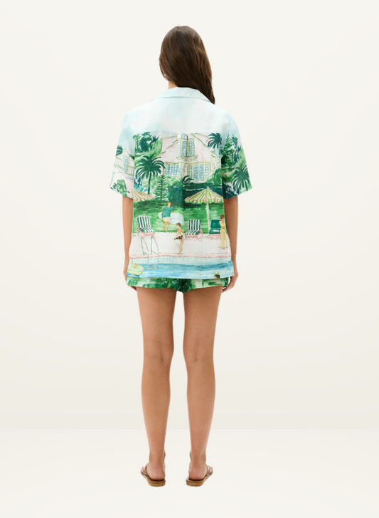 Printed Linen Poolside Shirt