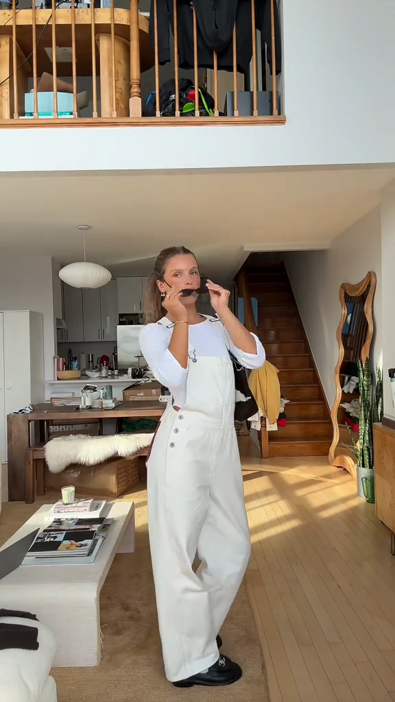 White Denim Overalls