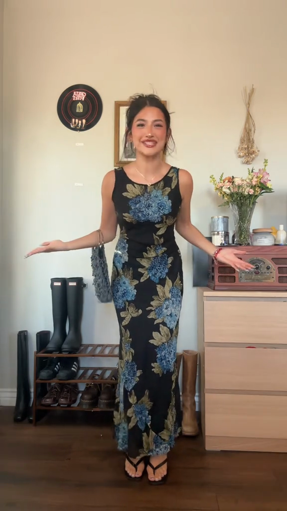 Black Floral Maxi Dress