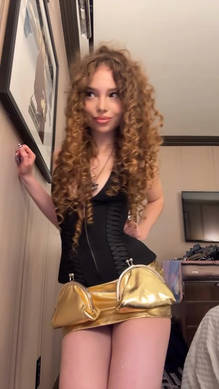 Black corset and gold skirt set