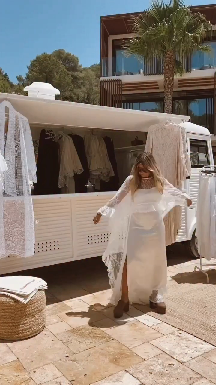 White Lace - Trimmed Maxi Dress