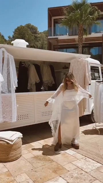 White Lace - Trimmed Maxi Dress