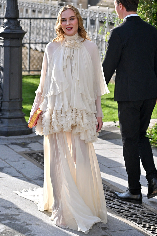 Ivory Ruffled Cape - Style Gown