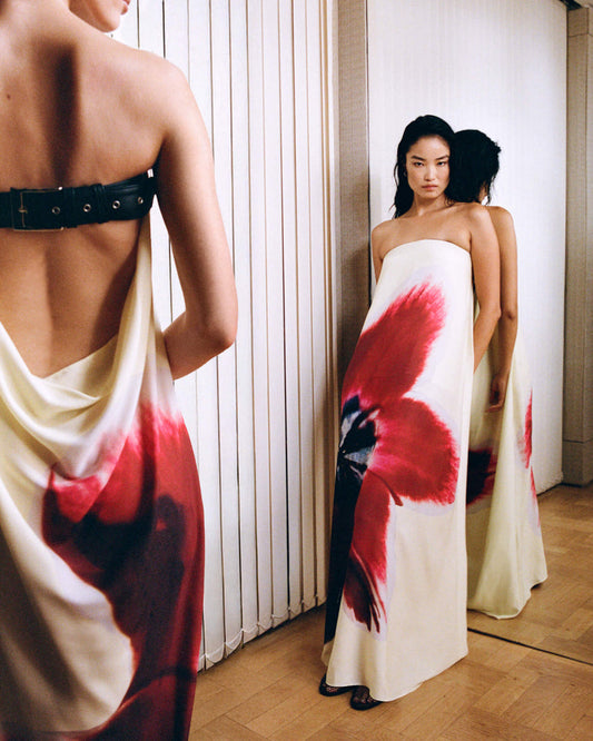 off-the-shoulder floral-print maxi dress