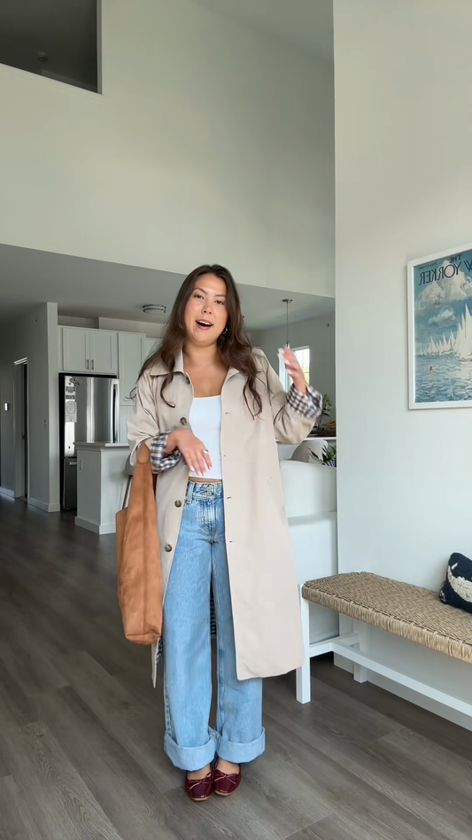 Beige Long Trench Coat