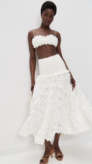 White Floral - Textured Two - Piece Set