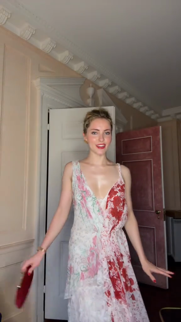 Floral print asymmetric midi dress