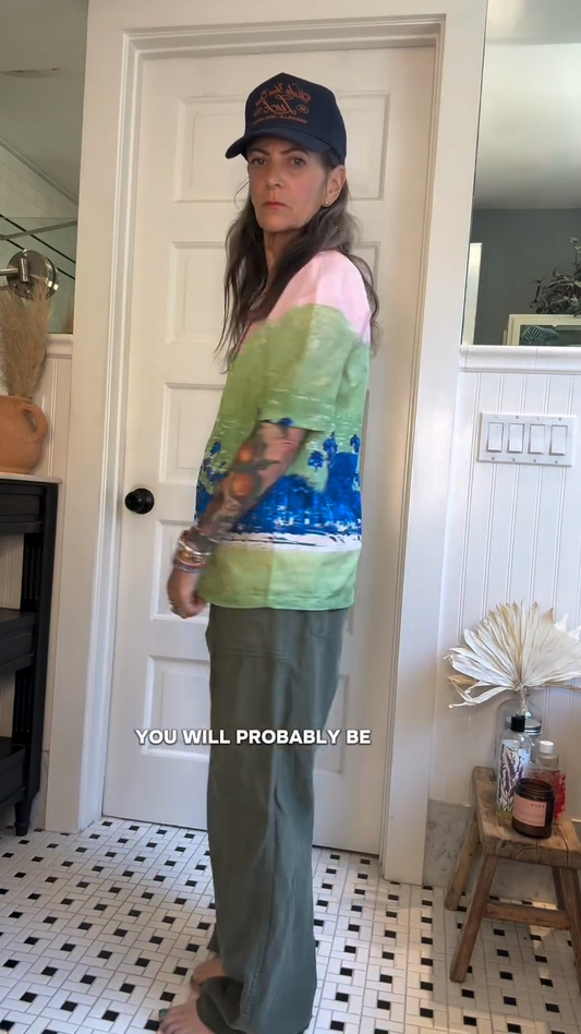 Colorful Graphic Print Button - Up Shirt