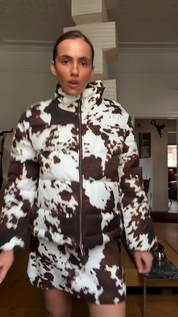 Cow - Print Puffer Jacket