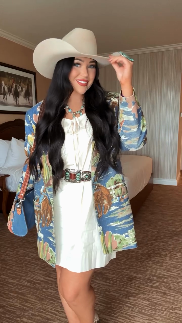 Western - Themed Printed Blazer