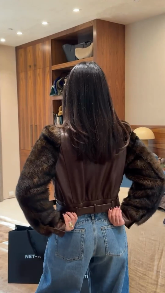 Brown cropped jacket