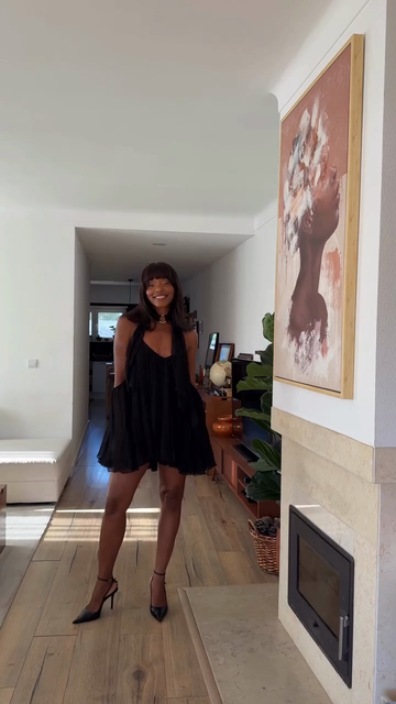 Black Halter Neck Mini Dress