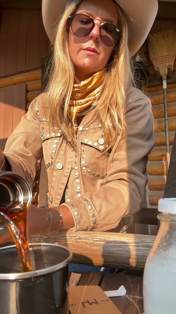 Beige Studded Denim Jacket