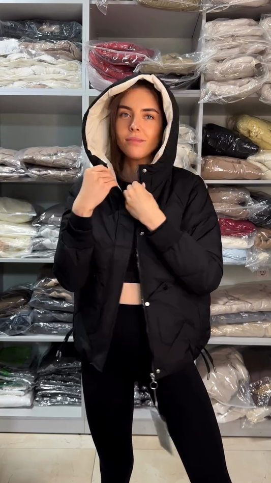 Black Quilted Puffer Jacket