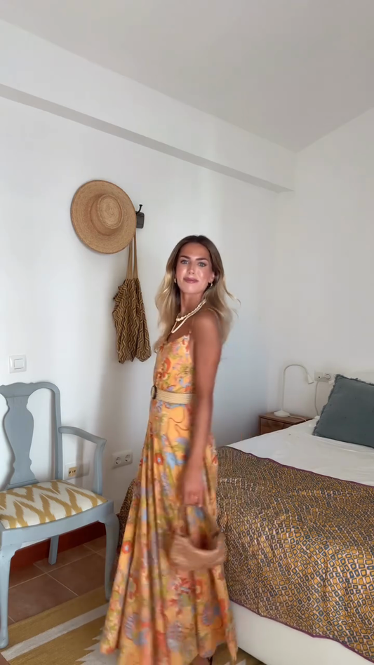 Floral Print Spaghetti Strap Maxi Dress