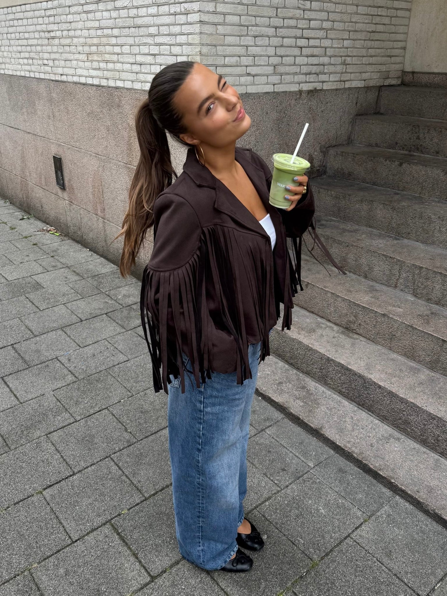 Brown Fringe Suede Jacket