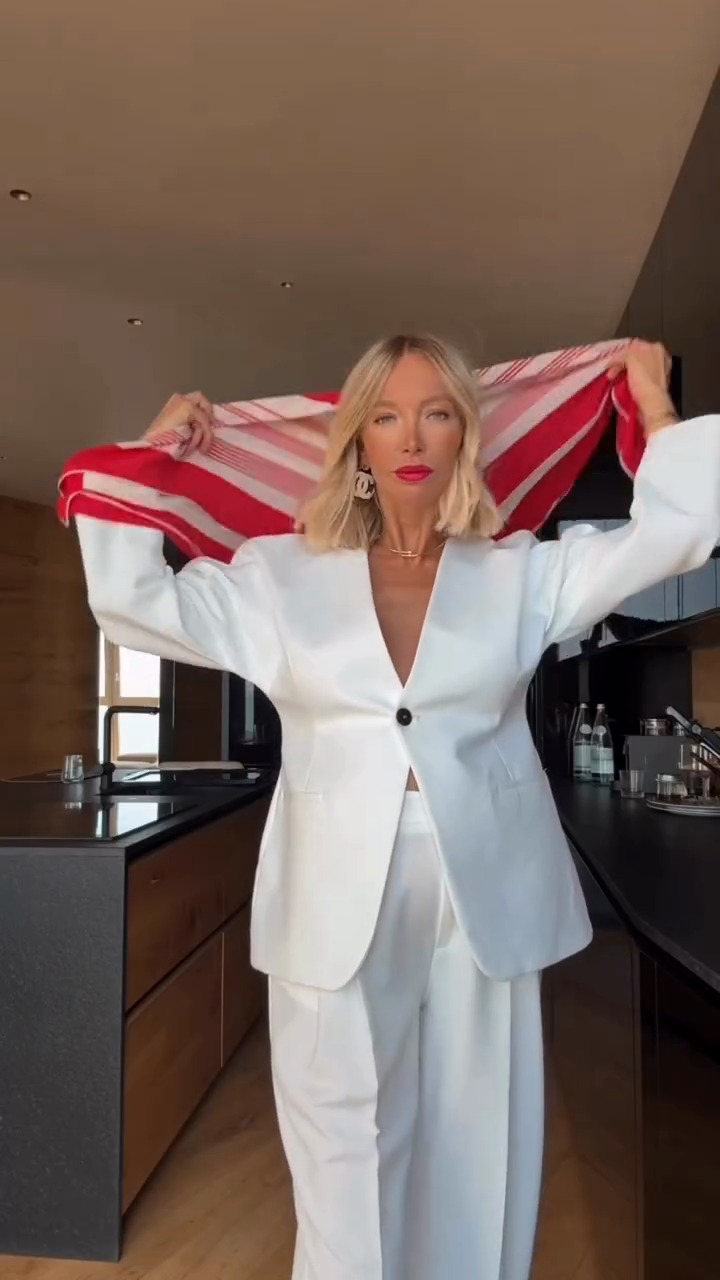 White Oversized Blazer & Wide - Leg Pants Set