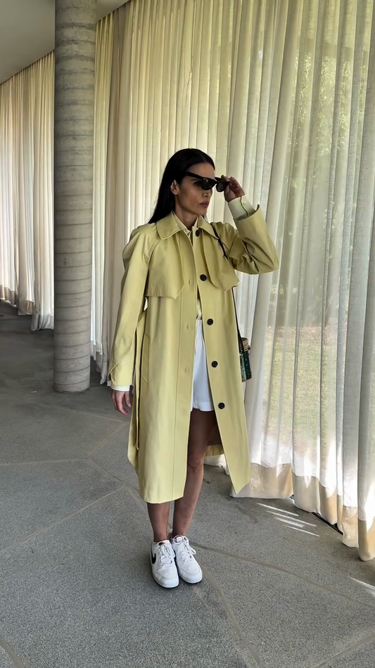 Light Yellow Trench Coat