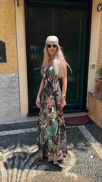 Exotic Print Maxi Dress