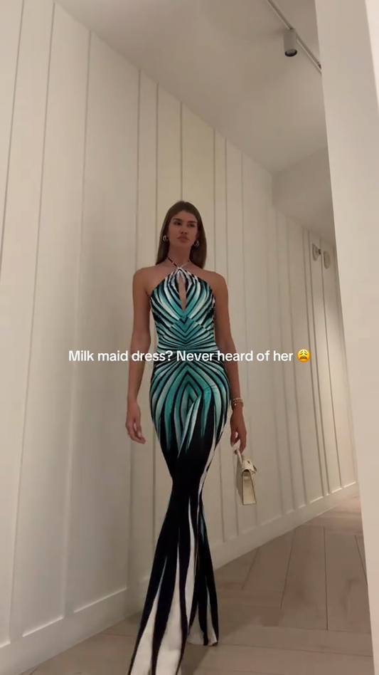 Halter Neck Geometric Print Jumpsuit