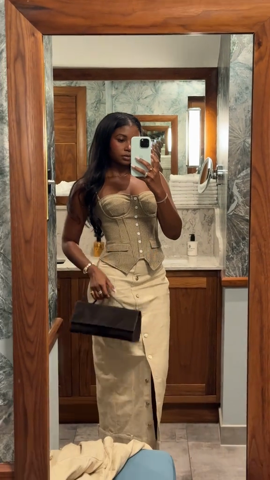 Corset  Style Top with Matching Midi Dress