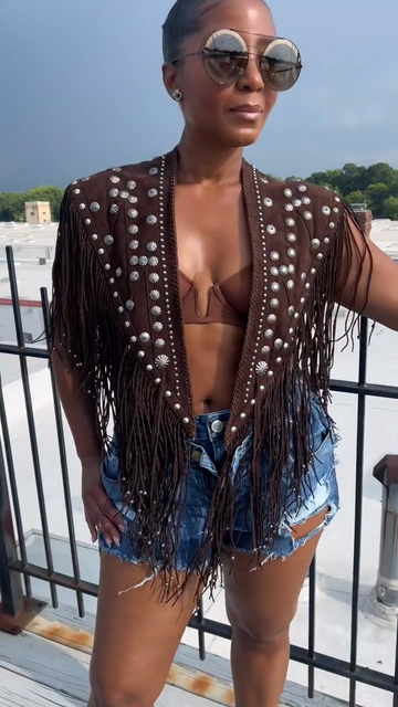 Fringe - Detailed Studded Vest