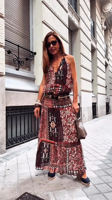 Printed Halter - Neck Maxi Dress