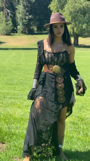 Black Lace Bohemian - Style Dress