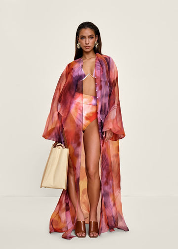 Tie-Dye Sheer Organza Robe