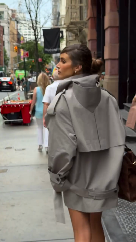 Oversized Double - Breasted Trench Coat