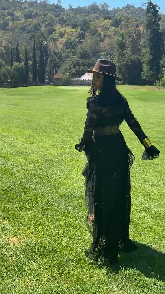 Black Lace Bohemian - Style Dress