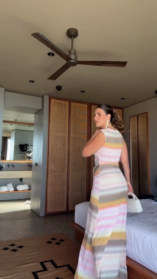 Pastel Striped Maxi Dress