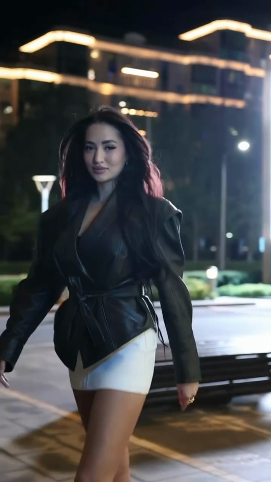 Black Belted Leather Jacket