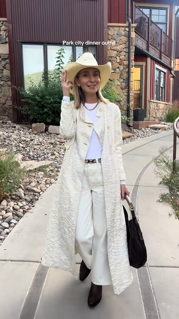 White Textured Long Coat