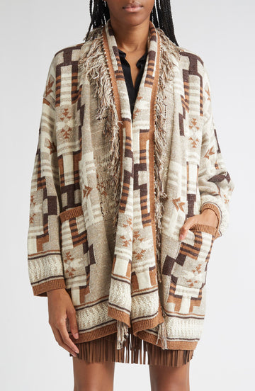 Southwestern - Inspired Fringed Cardigan