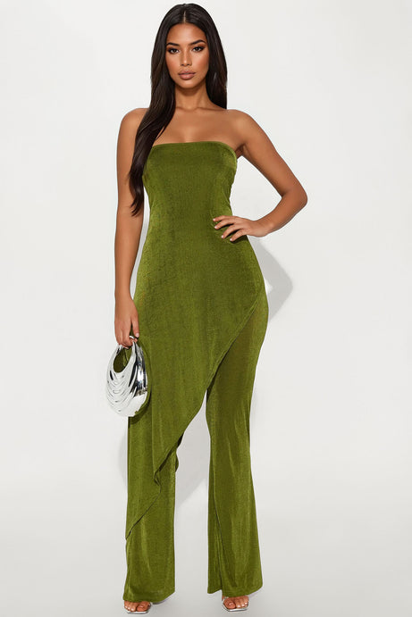 Strapless Asymmetrical Jumpsuit