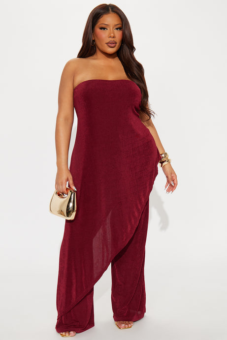 Strapless Asymmetrical Jumpsuit