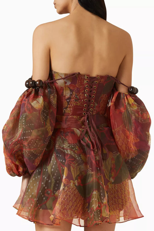 Off Shoulder PuffSleeve Mini Dress