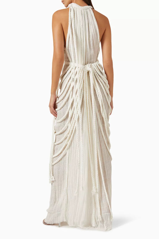 Halter  Neck Maxi Dress with Rope