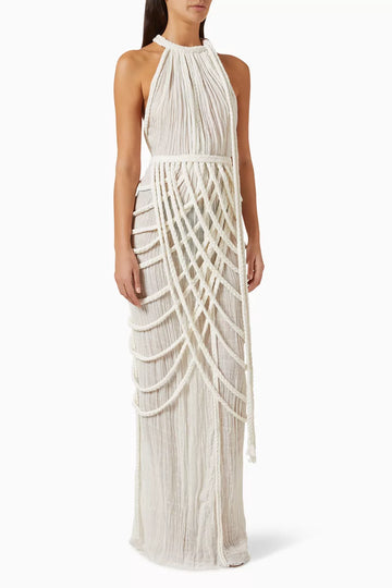 Halter  Neck Maxi Dress with Rope