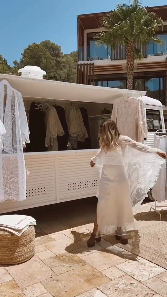 White Lace - Trimmed Maxi Dress