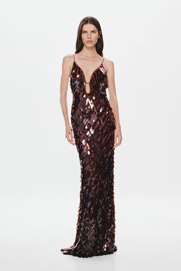 Sequin Cut - Out Maxi Dress