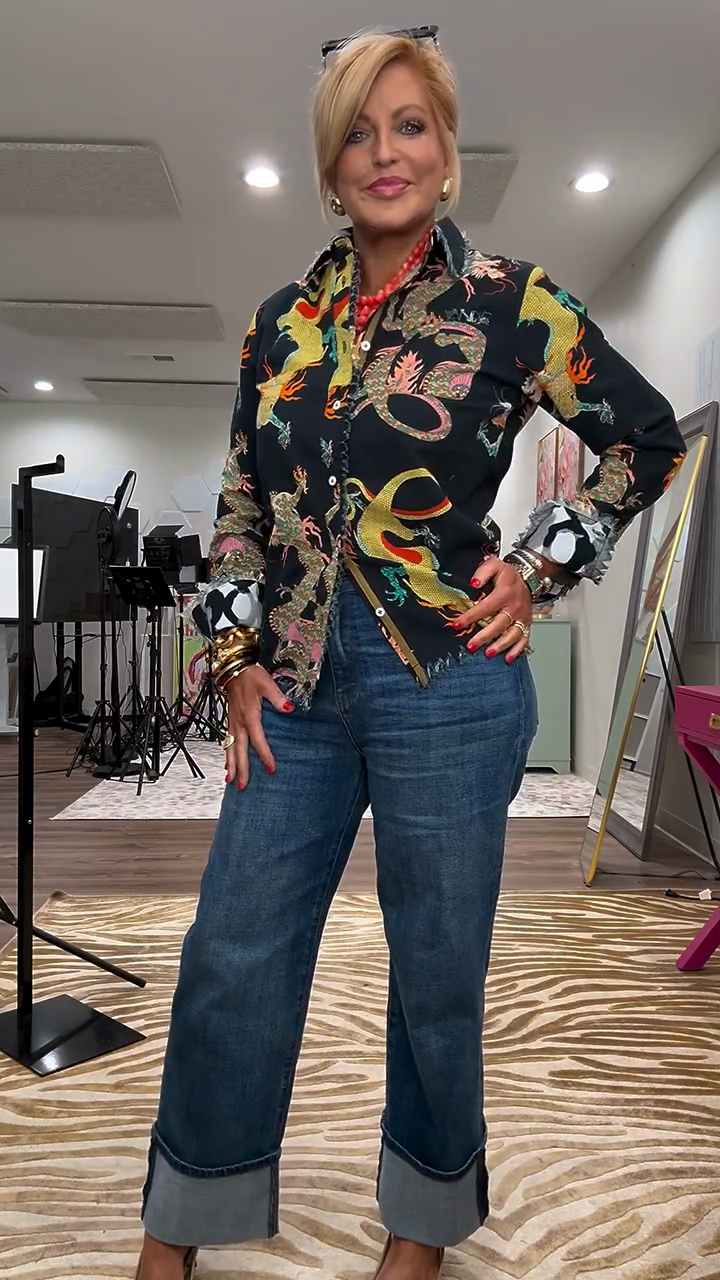 Dragon - Printed Button - Up Jacket