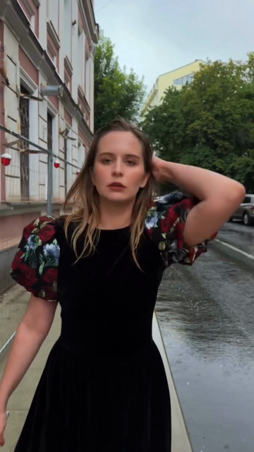 Black Velvet Floral Puff Sleeve Dress