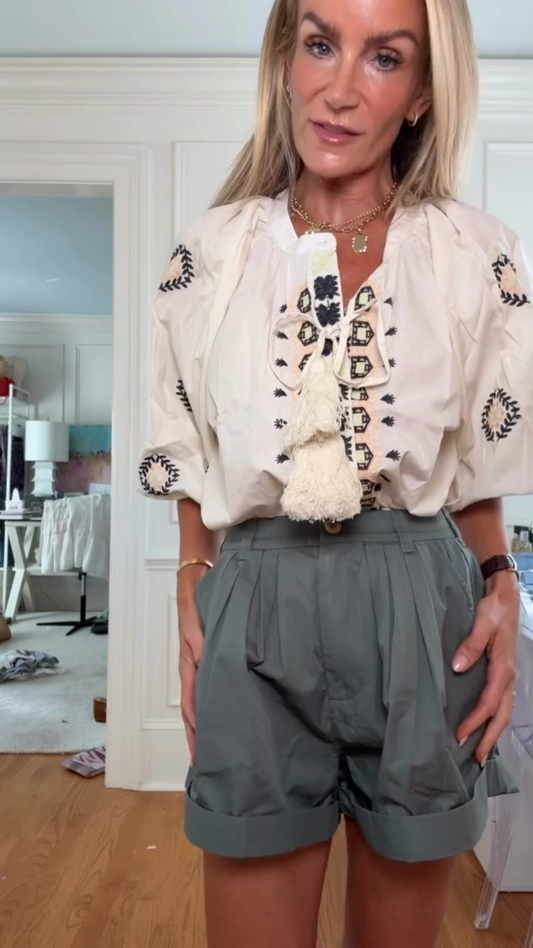 White Embroidered Tassel Cardigan