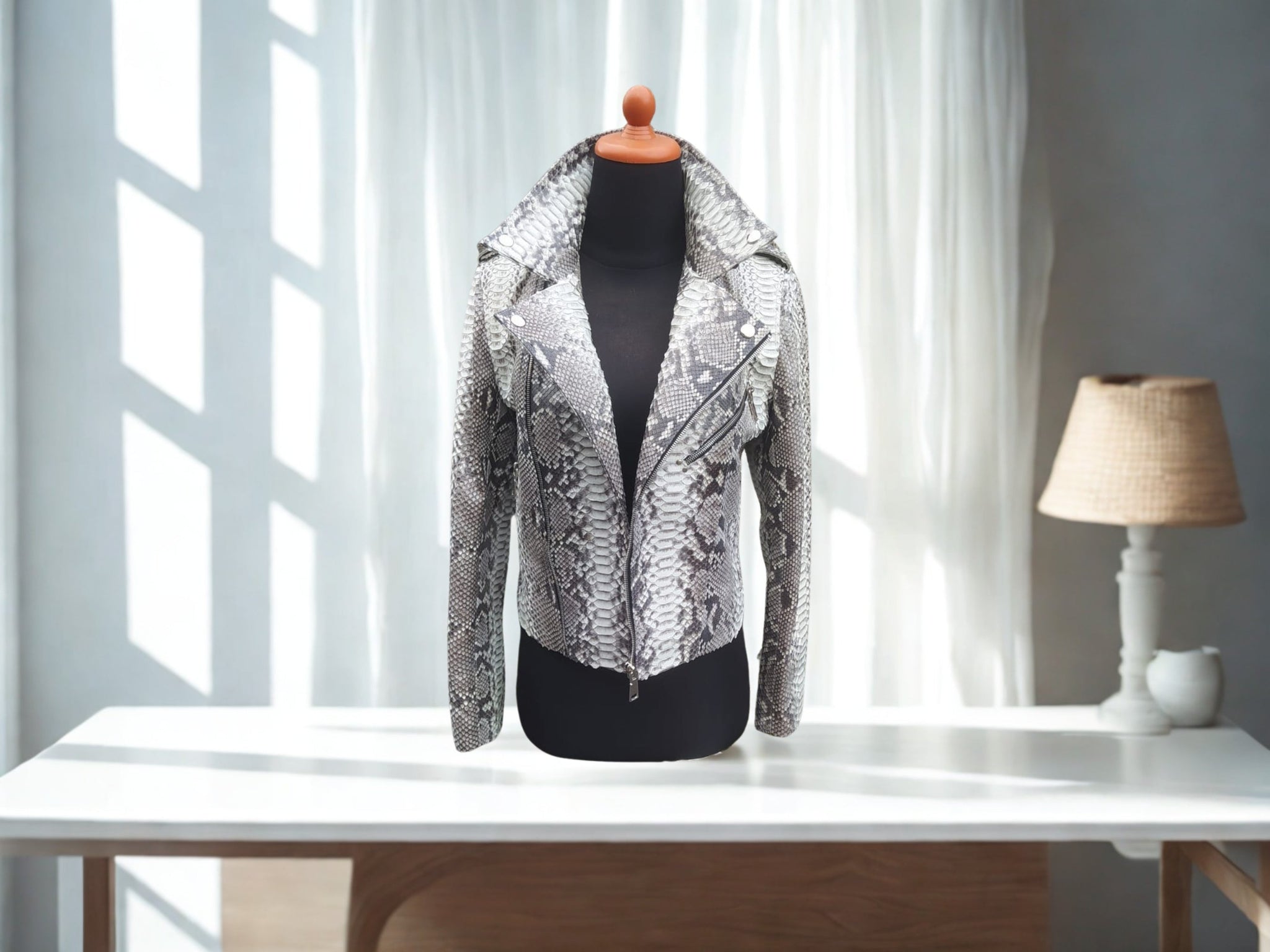 Snakeskin Biker Jacket