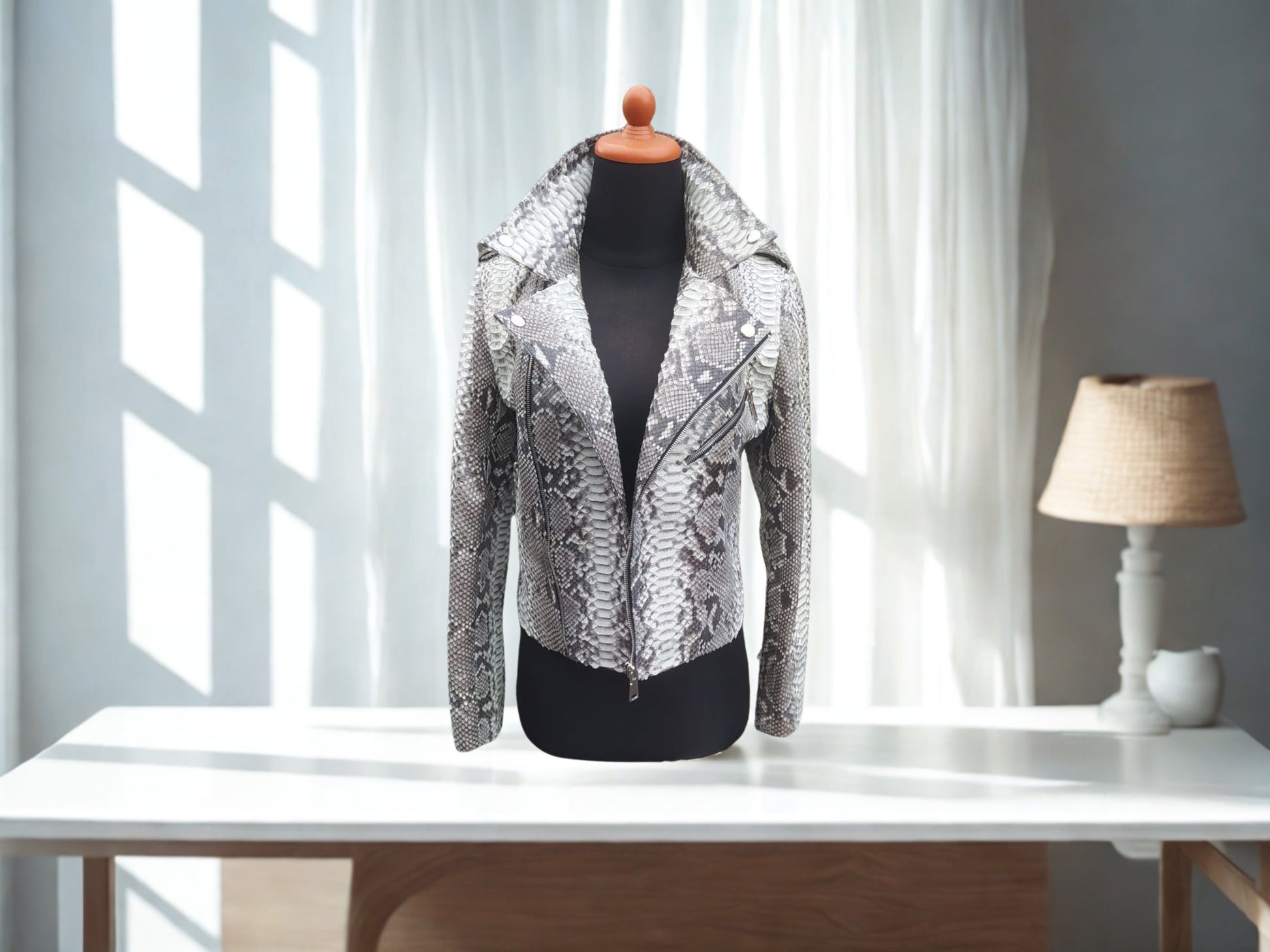 Snakeskin Biker Jacket